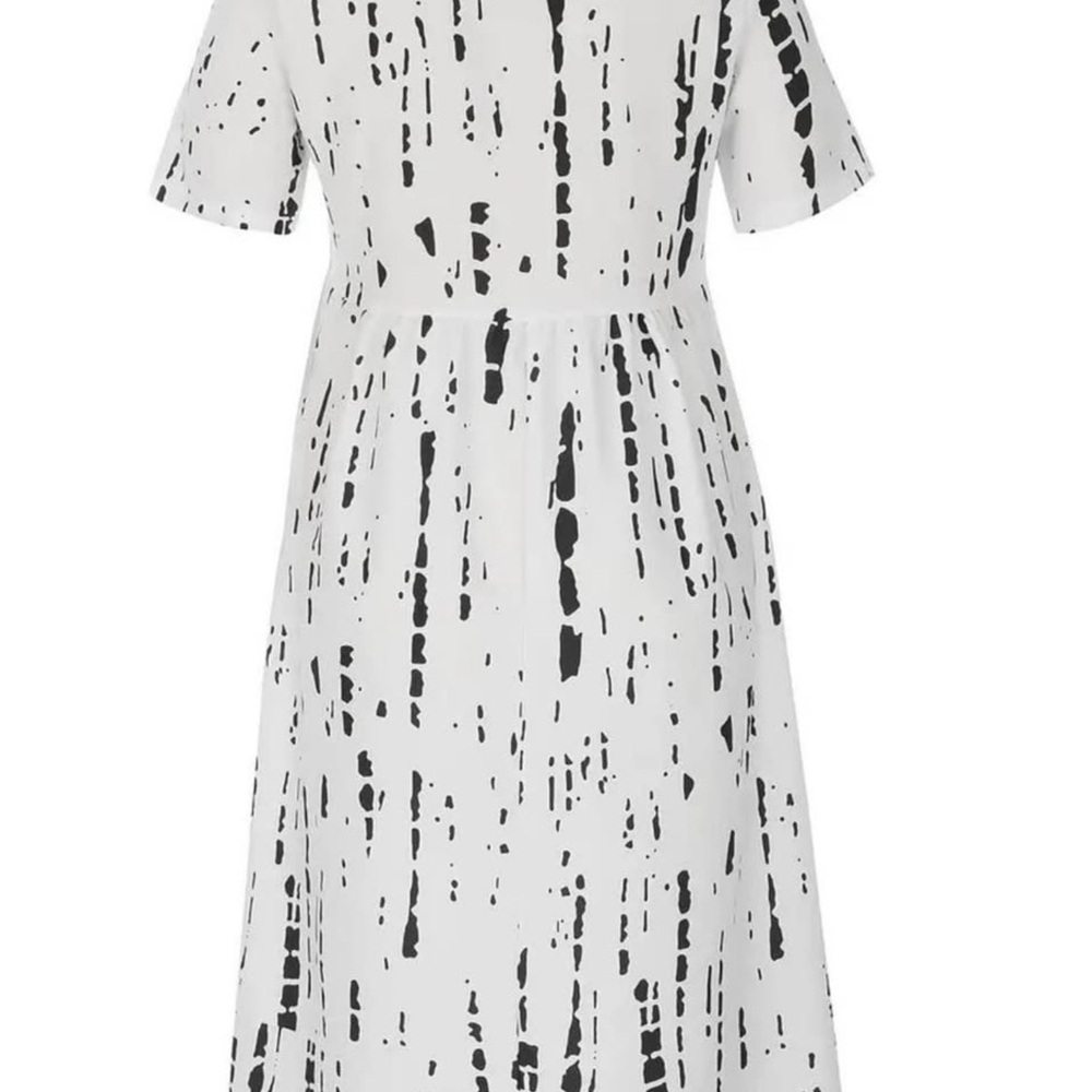 Elegant Black and White Patterned Dress - Picture 3 of 11